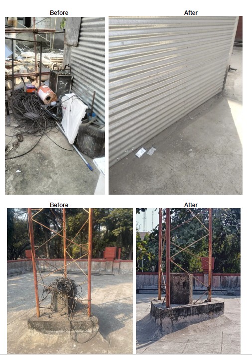 Before and after disposal of Condemned articles ESIC Hospital, Bibvewadi, Pune